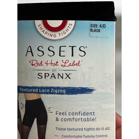 Assets Red Hot Label By Spanx Size 4D Textured Mini Chevron Black New In Pkg - Picture 1 of 4
